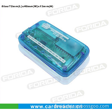 Rectangle Transparent Slim Pocket Size 2.0 USB card reader